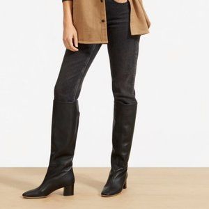 New Everlane Knee High Heeled Boot Black Size 5